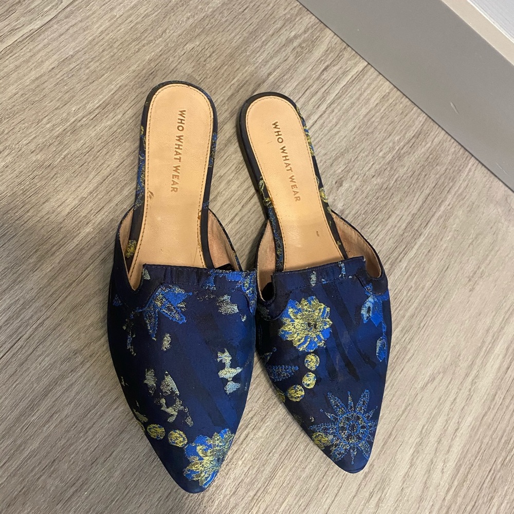 Who what wear - Blue silk artsy flats
